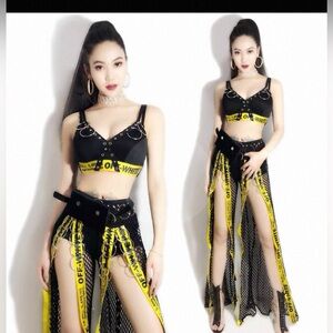 Stylish Black and Yellow Skirt